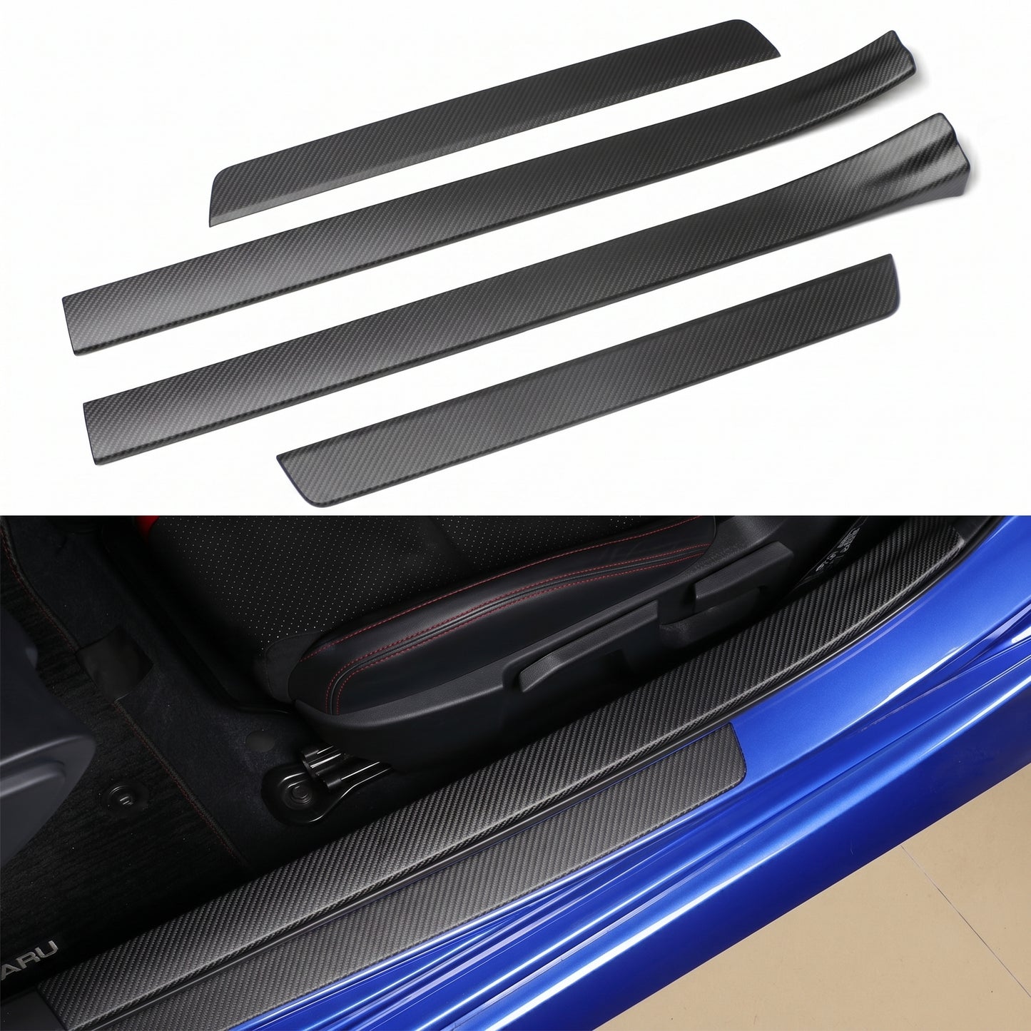 【受注生産】GR86（ZN8） / BRZ（ZD8）ドライカーボン ドアシルプレートカバー  & スカッフプレートカバー/サイドステップガード セット