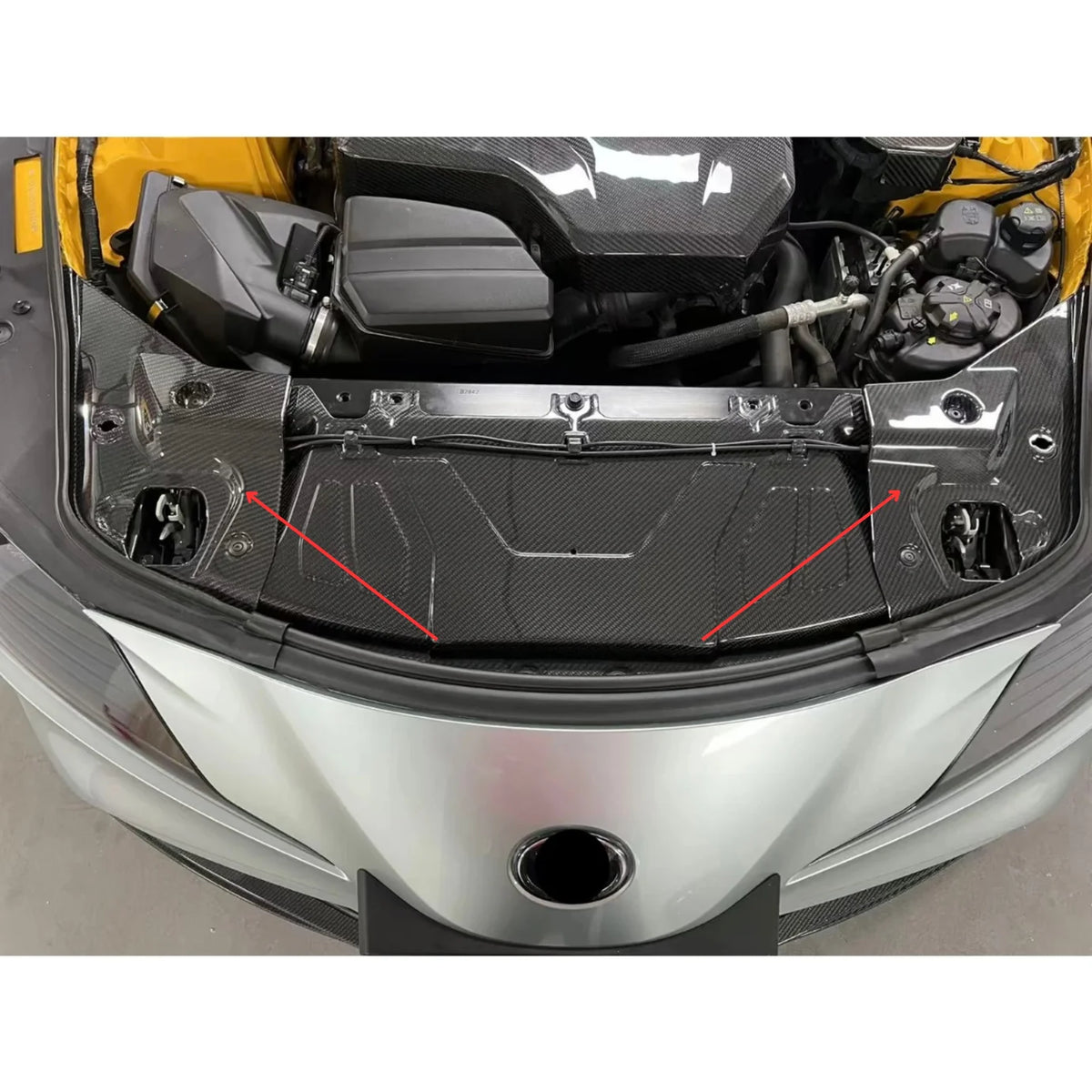【受注生産】 GRスープラ Supra（A90/A91）専用ドライカーボン製クーリングプレート（サイド）/ラジエーターアッパーカバー（サイド）