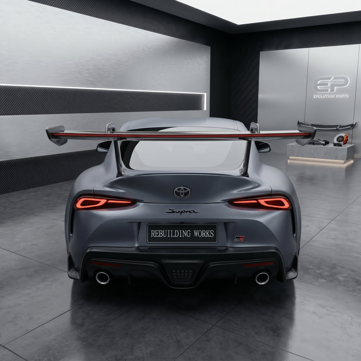 【受注生産】 GRスープラ Supra（A90/A91）専用ドライカーボン製LEDリアウイング